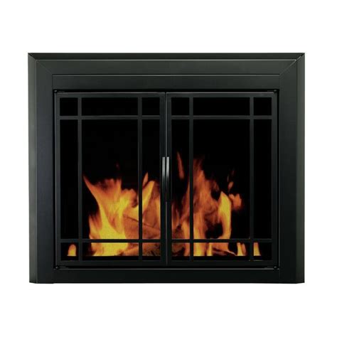 easton prairie cabinet steel fireplace doors|Pleasant Hearth Easton Gunmetal Large Cabinet.